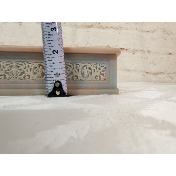 Incolay Stone Pink & White Trinket Jewelry Box 7"x7" Cupid Angels Square - Picture 9 of 9